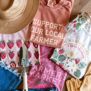 Strawberry Farmers Market Tee-Graphic Tees-Paper Farm Press-Summit Lane Boutique, Women's Apparel and Gifts located in Grand Rapids, MI