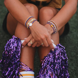 "Game Day" Purple & Yellow Hair Tie Bracelets-Bracelets-K'lani hair tie bracelets-Summit Lane Boutique, Women's Apparel and Gifts located in Grand Rapids, MI
