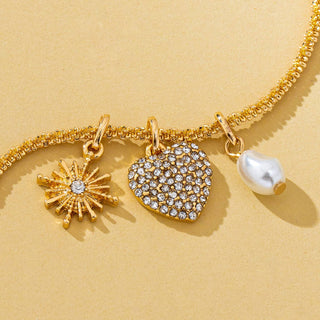 Celestial Heart & Pearl Charm Necklace | 80N93235-JOSSLYN by wall to wall-Summit Lane Boutique, Women's Apparel and Gifts located in Grand Rapids, MI