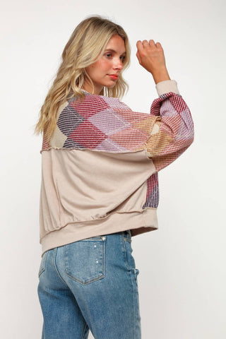 Reese Argyle Sweater-Long Sleeves-Kori America-Summit Lane Boutique, Women's Apparel and Gifts located in Grand Rapids, MI