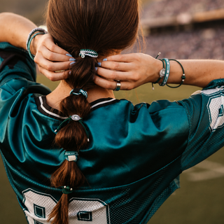 Michigan State Game Day Hair Tie Bracelets-Bracelets-K'lani hair tie bracelets-Summit Lane Boutique, Women's Apparel and Gifts located in Grand Rapids, MI