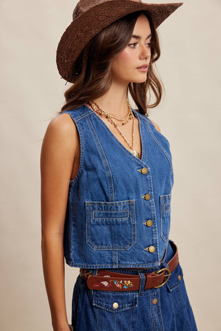 Dakota Denim Vest-Vest-Listicle-Summit Lane Boutique, Women's Apparel and Gifts located in Grand Rapids, MI