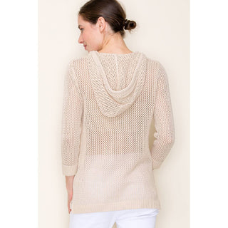 FISH NET HOODIE SWEATER-Sweaters-STACCATO-Summit Lane Boutique, Women's Apparel and Gifts located in Grand Rapids, MI