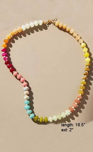 Natural Stone Semi-Precious Glass Mixed Necklace | 40NK9694-JOSSLYN by wall to wall-Summit Lane Boutique, Women's Apparel and Gifts located in Grand Rapids, MI