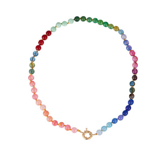 Natural Stone Semi-Precious Glass Mixed Necklace | 40NK9659-JOSSLYN by wall to wall-Summit Lane Boutique, Women's Apparel and Gifts located in Grand Rapids, MI