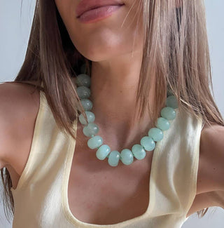 Chunky Beaded Natural Swirl Statement Necklace | 40NK9741-Necklaces-JOSSLYN by wall to wall-Summit Lane Boutique, Women's Apparel and Gifts located in Grand Rapids, MI