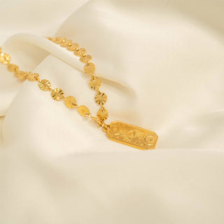 18K Gold PVD Stainless Steel Sunburst Chain Necklace-WJW-Summit Lane Boutique, Women's Apparel and Gifts located in Grand Rapids, MI
