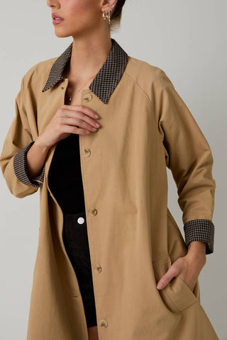 Carrie Contrast Collar Trench Coat-Jacket-Sunday Edition by LE LIS-Summit Lane Boutique, Women's Apparel and Gifts located in Grand Rapids, MI