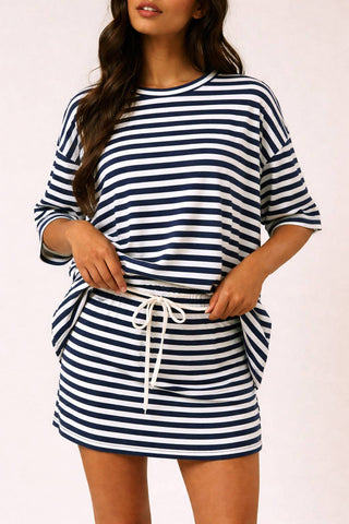 Stevie Striped Top-Short Sleeves-LE LIS-Summit Lane Boutique, Women's Apparel and Gifts located in Grand Rapids, MI
