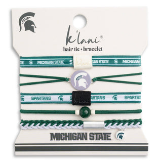 Michigan State Game Day Hair Tie Bracelets-Bracelets-K'lani hair tie bracelets-Summit Lane Boutique, Women's Apparel and Gifts located in Grand Rapids, MI