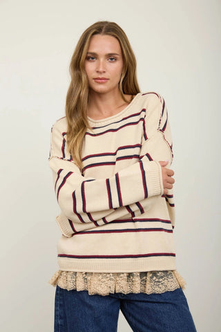 Camille Striped Sweater-Sweaters-J.O.A-Summit Lane Boutique, Women's Apparel and Gifts located in Grand Rapids, MI