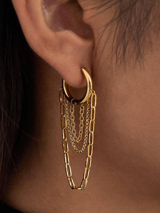 Vianne 18K Gold Non-Tarnish Multi Chain Drop Earrings-Earrings-Flânerie by MAIQ-Summit Lane Boutique, Women's Apparel and Gifts located in Grand Rapids, MI