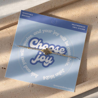 Choose Joy Adjustable Cross Bracelet | John 16:24