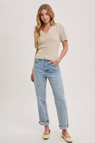 Carmen Short Sleeve Cardigan-Short Sleeves-Bluivy-Summit Lane Boutique, Women's Apparel and Gifts located in Grand Rapids, MI