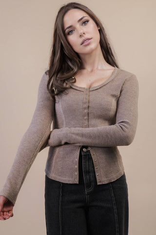 Jackie Snap Top-Long Sleeves-VERY J-Summit Lane Boutique, Women's Apparel and Gifts located in Grand Rapids, MI