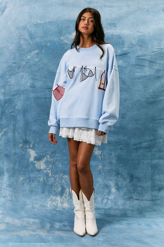 All American Summer Sweatshirt-Sweatshirt-LE LIS-Summit Lane Boutique, Women's Apparel and Gifts located in Grand Rapids, MI