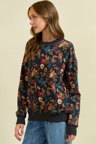 The Autumn Garden Floral Pullover-pullover-Doe and Rae-Summit Lane Boutique, Women's Apparel and Gifts located in Grand Rapids, MI