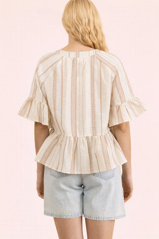 Elodie Striped Peplum Blouse