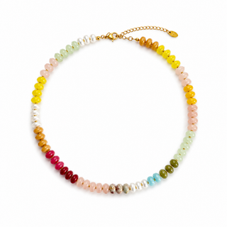 Color Garden Beaded Necklace – Natural Stone Beads Mix-Necklaces-Ellison+Young-Summit Lane Boutique, Women's Apparel and Gifts located in Grand Rapids, MI