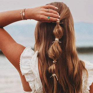 "Forever Friends" Neutral Sun Friendship Hair Tie Bracelets-Bracelets-K'lani hair tie bracelets-Summit Lane Boutique, Women's Apparel and Gifts located in Grand Rapids, MI