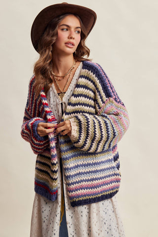 Color Me Cozy Striped Cardigan-Cardigans-Listicle-Summit Lane Boutique, Women's Apparel and Gifts located in Grand Rapids, MI