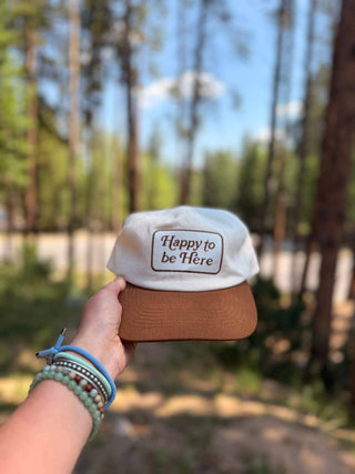 Cotton Snapback Hat | Happy To Be Here-Hats-Trek Light-Summit Lane Boutique, Women's Apparel and Gifts located in Grand Rapids, MI