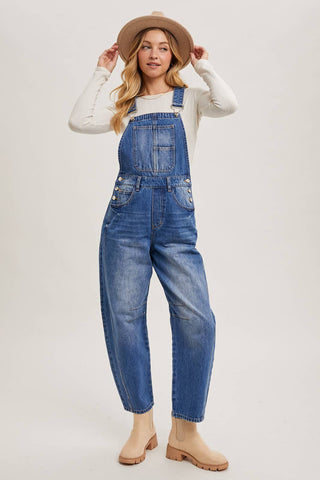 Harper Barrel Overalls-Jeans-Bluivy-Summit Lane Boutique, Women's Apparel and Gifts located in Grand Rapids, MI