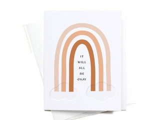 It Will All Be Okay Rainbow Letterpress Greeting Card-Greeting Cards-Easyhand Goods – formerly Onderkast-Summit Lane Boutique, Women's Apparel and Gifts located in Grand Rapids, MI