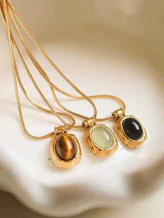 Dax 18K Gold Non-Tarnish Natural Stone Necklace-Necklaces-Flânerie by MAIQ-Summit Lane Boutique, Women's Apparel and Gifts located in Grand Rapids, MI