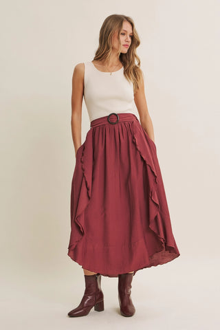 Rustic Weekend Twofer Maxi Dress with Cascading Ruffles-Dresses-in february-Summit Lane Boutique, Women's Apparel and Gifts located in Grand Rapids, MI