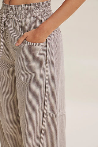 Maddox Striped Barrel Pants-Pants-in february-Summit Lane Boutique, Women's Apparel and Gifts located in Grand Rapids, MI