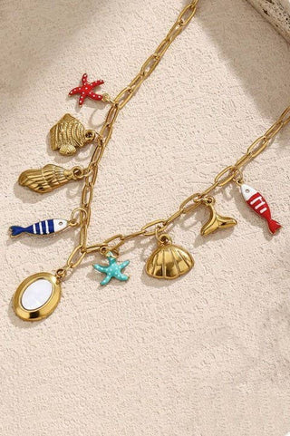 18K STAINLESS STEEL TARNISH FREE FISH NECKLACE-Necklaces-JOSSLYN by wall to wall-Summit Lane Boutique, Women's Apparel and Gifts located in Grand Rapids, MI