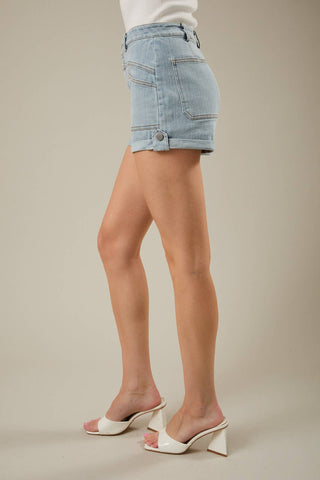 Claire Light Wash Stretch Shorts-Shorts-Sunday Edition by LE LIS-Summit Lane Boutique, Women's Apparel and Gifts located in Grand Rapids, MI