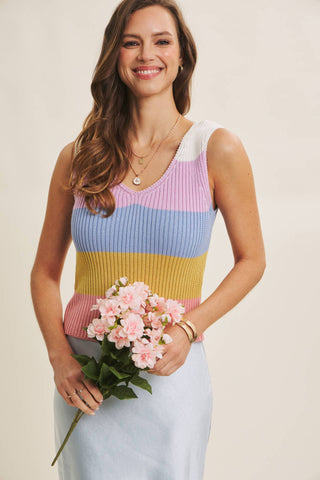 Amy Striped Sweater Tank-Tank Top-in february-Summit Lane Boutique, Women's Apparel and Gifts located in Grand Rapids, MI