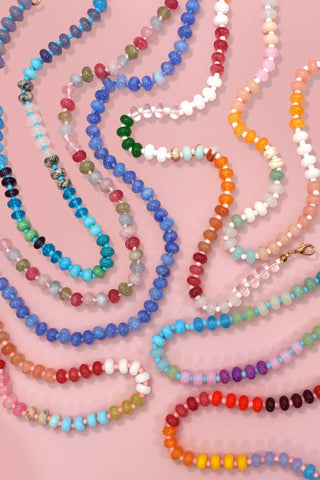 Natural Stone Semi-Precious Glass Mixed Necklace | 40NK9694-JOSSLYN by wall to wall-Summit Lane Boutique, Women's Apparel and Gifts located in Grand Rapids, MI
