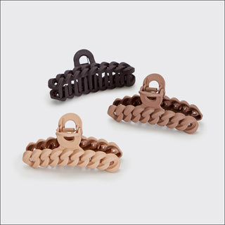 Eco-friendly Chain Claw Clip 3pc Set - Neutral-Hair Accessories-KITSCH-Summit Lane Boutique, Women's Apparel and Gifts located in Grand Rapids, MI