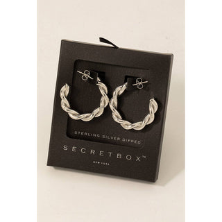 Secret Box Gold Dipped Braided Hoop Earrings