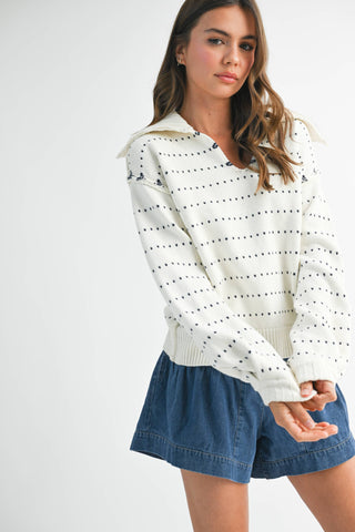 Dot Knit Pullover Sweater-Sweaters-AEMI + CO-Summit Lane Boutique, Women's Apparel and Gifts located in Grand Rapids, MI