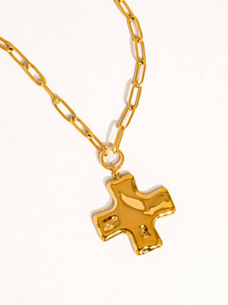 Bari 18K Non-Tarnish Cross Chain Necklace-Necklaces-Flânerie by MAIQ-Summit Lane Boutique, Women's Apparel and Gifts located in Grand Rapids, MI