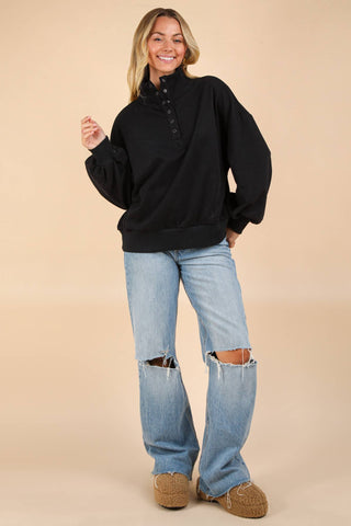 Hannah Balloon Sleeve Pullover-pullover-VERY J-Summit Lane Boutique, Women's Apparel and Gifts located in Grand Rapids, MI
