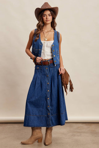 Dakota Denim Vest-Vest-Listicle-Summit Lane Boutique, Women's Apparel and Gifts located in Grand Rapids, MI