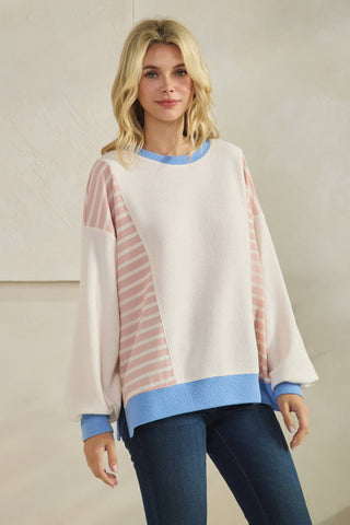 Britney Color Block Stripe Top-Long Sleeves-Tres Bien, Inc-Summit Lane Boutique, Women's Apparel and Gifts located in Grand Rapids, MI
