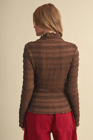 The Camille Textured Mock Neck Top-Long Sleeves-&MERCI-Summit Lane Boutique, Women's Apparel and Gifts located in Grand Rapids, MI