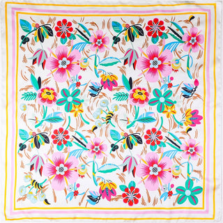 Multi-Color Floral Silk-Feel Scarf-Scarves-JOSSLYN by wall to wall-Summit Lane Boutique, Women's Apparel and Gifts located in Grand Rapids, MI