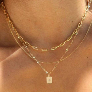 18K STAINLESS STEEL TARNISH FREE LAYERED NECKLACE | 40NK9532-JOSSLYN by wall to wall-Summit Lane Boutique, Women's Apparel and Gifts located in Grand Rapids, MI