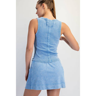 MINERAL WASHED COTTON RIB SLEEVELESS TANK-Rae Mode-Summit Lane Boutique, Women's Apparel and Gifts located in Grand Rapids, MI