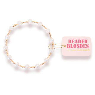 Lolo Pearl Bracelet in Gold-Bracelets-Beaded Blondes-Summit Lane Boutique, Women's Apparel and Gifts located in Grand Rapids, MI