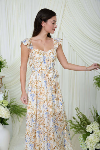Bella Floral Midi Dress-Dresses-Blu Pepper-Summit Lane Boutique, Women's Apparel and Gifts located in Grand Rapids, MI