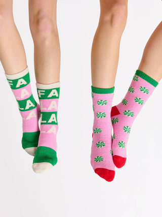 "FA LA LA" SOCKS,GREEN-Socks-Shiraleah-Summit Lane Boutique, Women's Apparel and Gifts located in Grand Rapids, MI