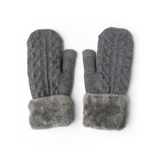 cable knit plush mittens-winter accessories-DM Merchandising-Summit Lane Boutique, Women's Apparel and Gifts located in Grand Rapids, MI
